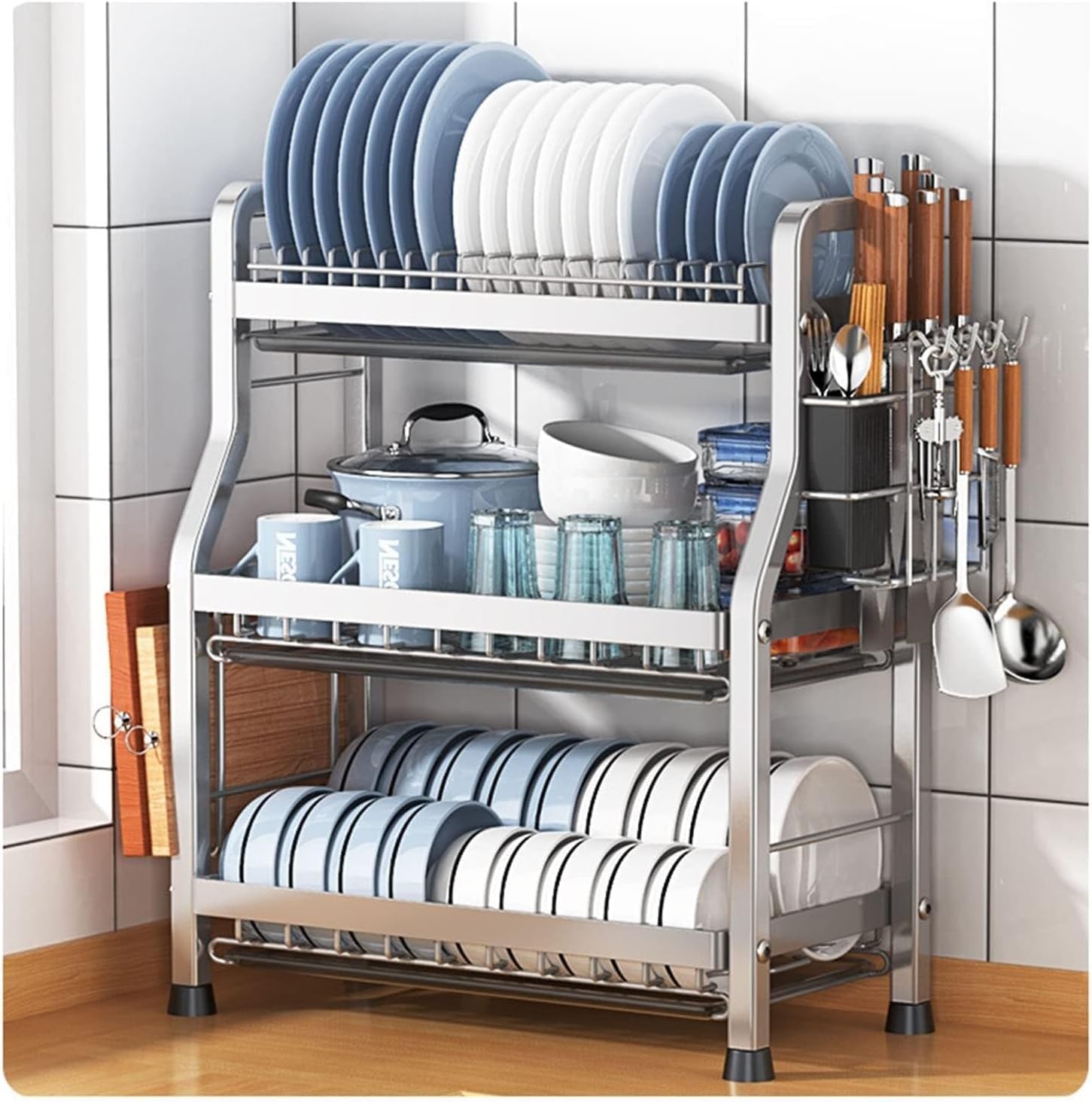 Foldable Space-Saving Clothes Rack Floor-Standing Clothes Rack Tripod,Clothes Drying Rack Tripod Portable Foldable Space Saving Laundry Drying Rack，Compact Dish Rack for Kitchen Counter with