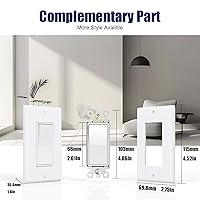 Vista 7 de ThunderWay - Interruptor de luz para decoración de 3 vías con placas de pared, 15 A 120/277 V, interruptores basculantes de pared Decora de tres