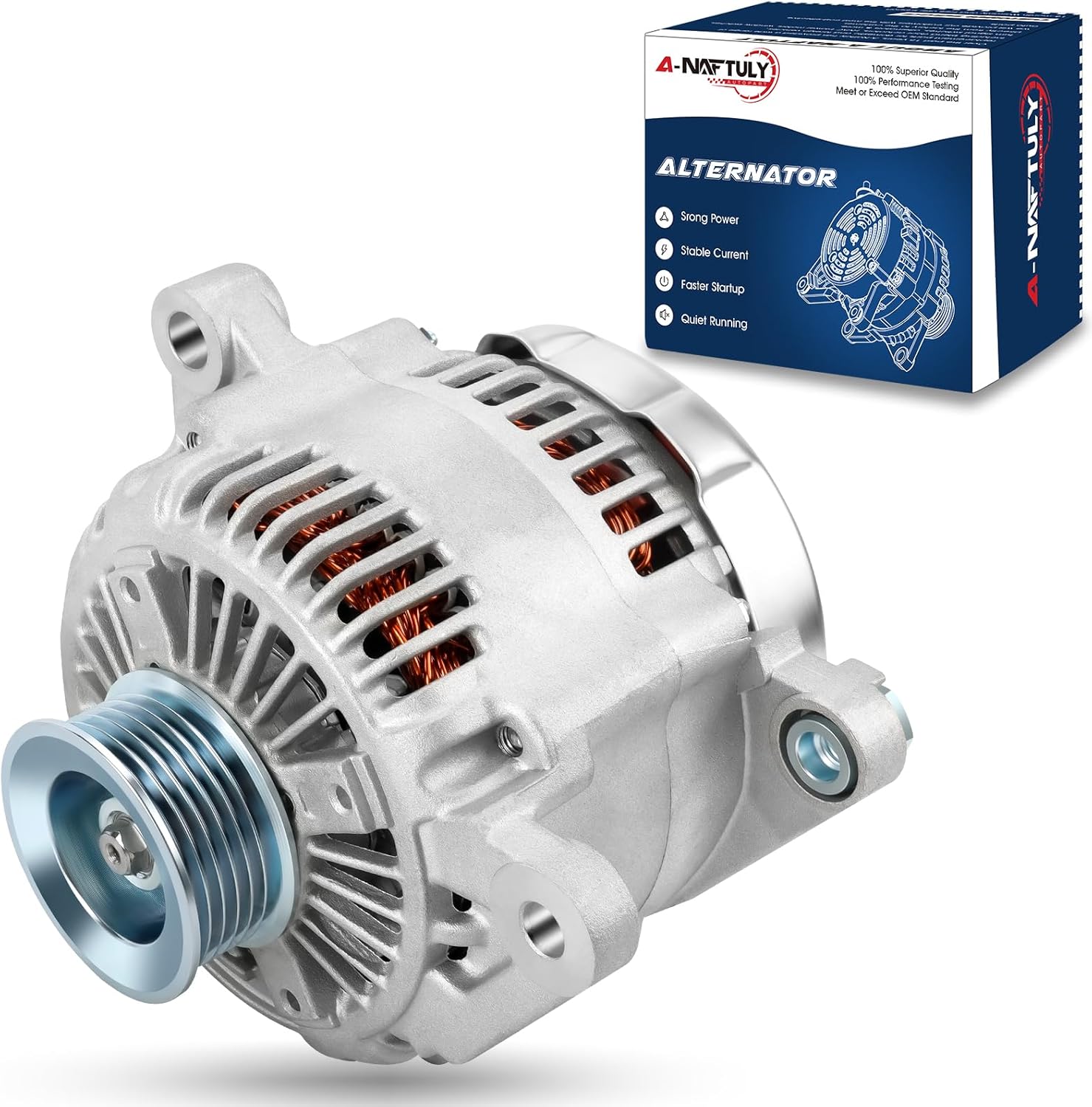 Alternator Replacement for 2004 Jeep TJ L6 4.0L, 2004 Jeep Wrangler L6 4.0L, High Output Alternator Replace 11116N, 56044678AA, 121000-4530, R6044678AA