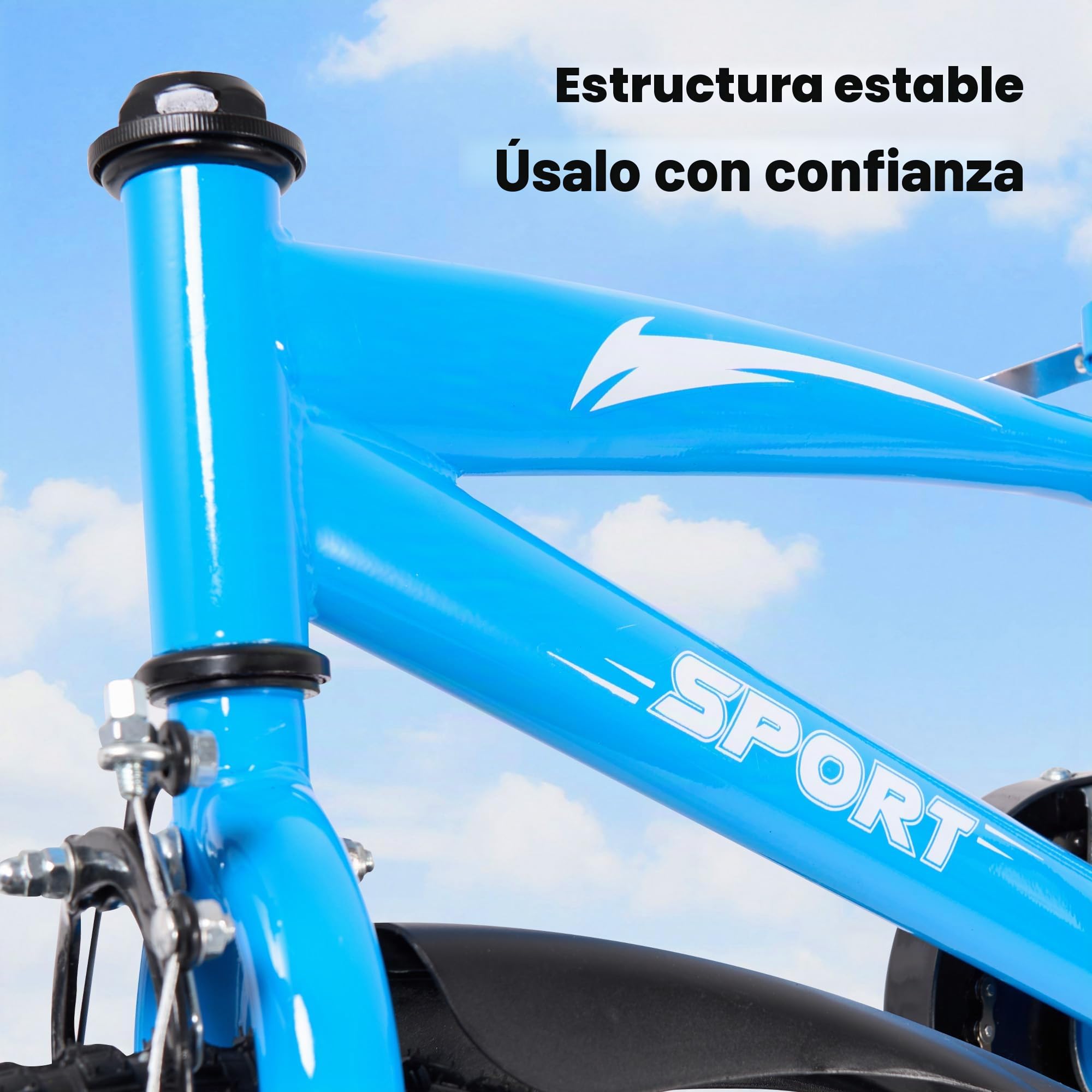 BODIOO Bicicleta infantil de 14 pulgadas, bicicleta para niños y niñas con ruedas estabilizadoras, marco estable, asiento ajustable, freno de mano y freno de contrapedal, adecuado para ciclistas de 94