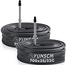 YunSCM 2PCS 25/32-622 28 Inch Air Chamber 700x25C 700x26C 700x28C 700x30C 700x32C Presta Valve FV80mm, Compatible with 28 Inch Bicycle Air Chambers 700x25C/32C