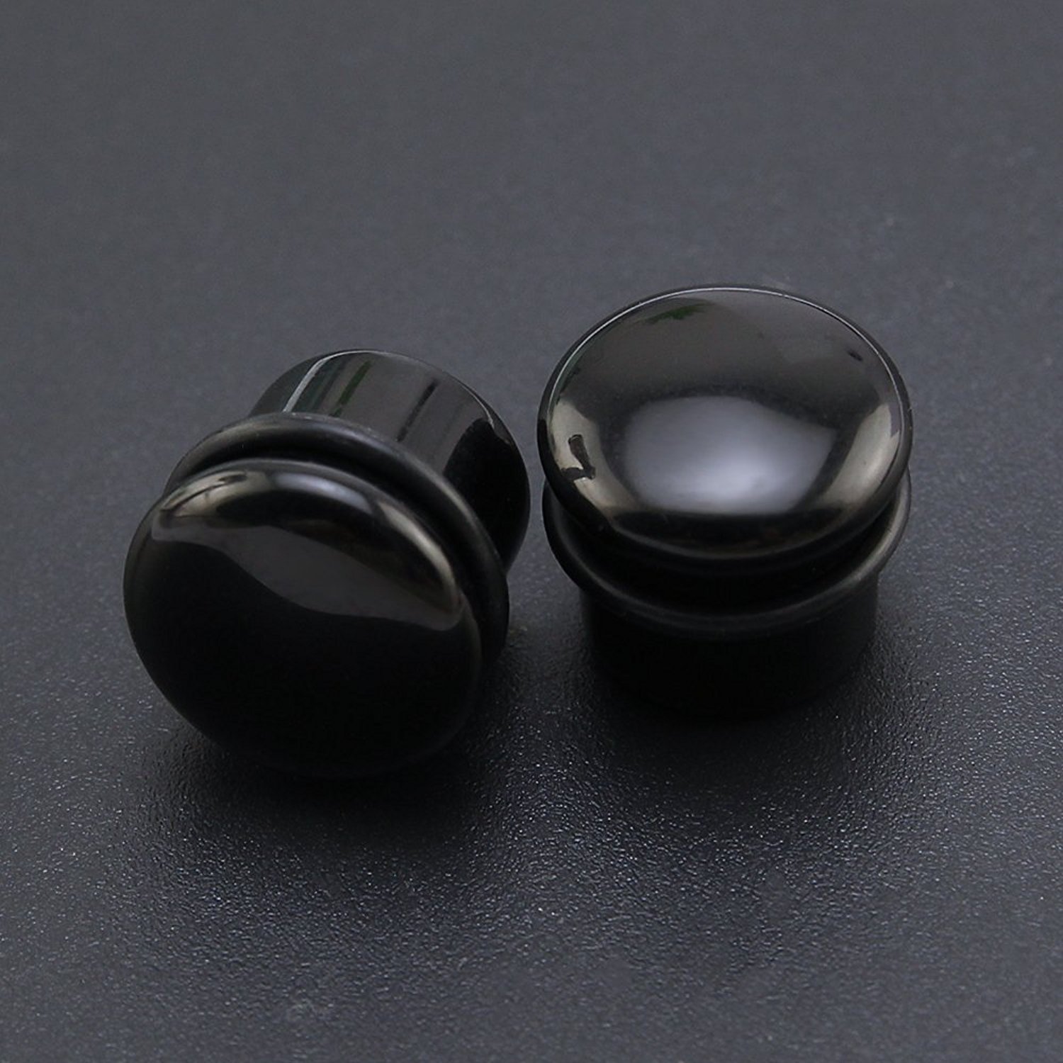 6 paia miste orecchio Flare singola pietra Plugs Expander tunnel Calibri Silicone O-Ring