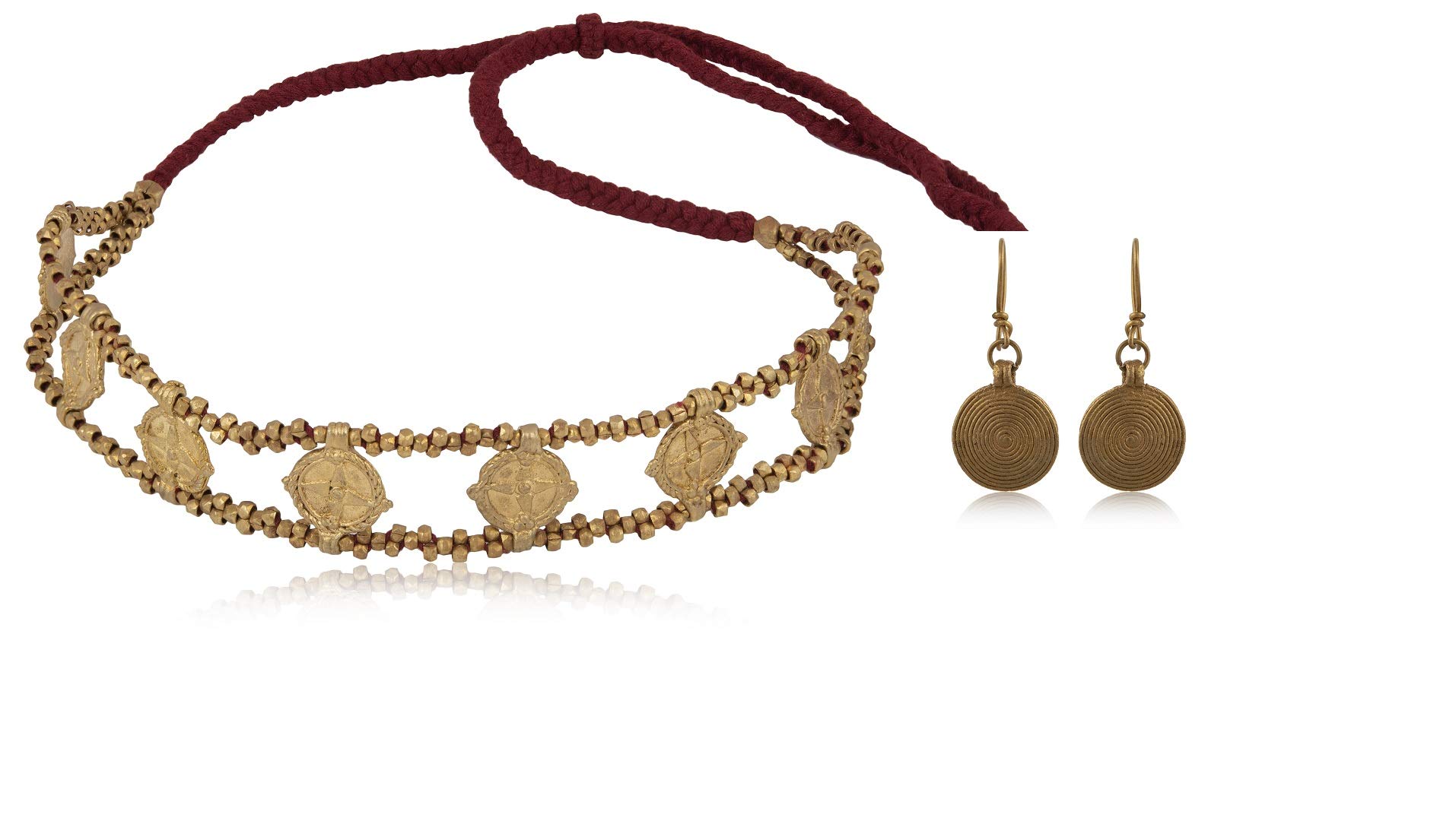 Arteastic DJ-00-983 Brass Metallic Yellow Dokra Choker and Earring Jewellery Set for Women (B08FZCVZ9V) Amazon Price History, Amazon Price Tracker