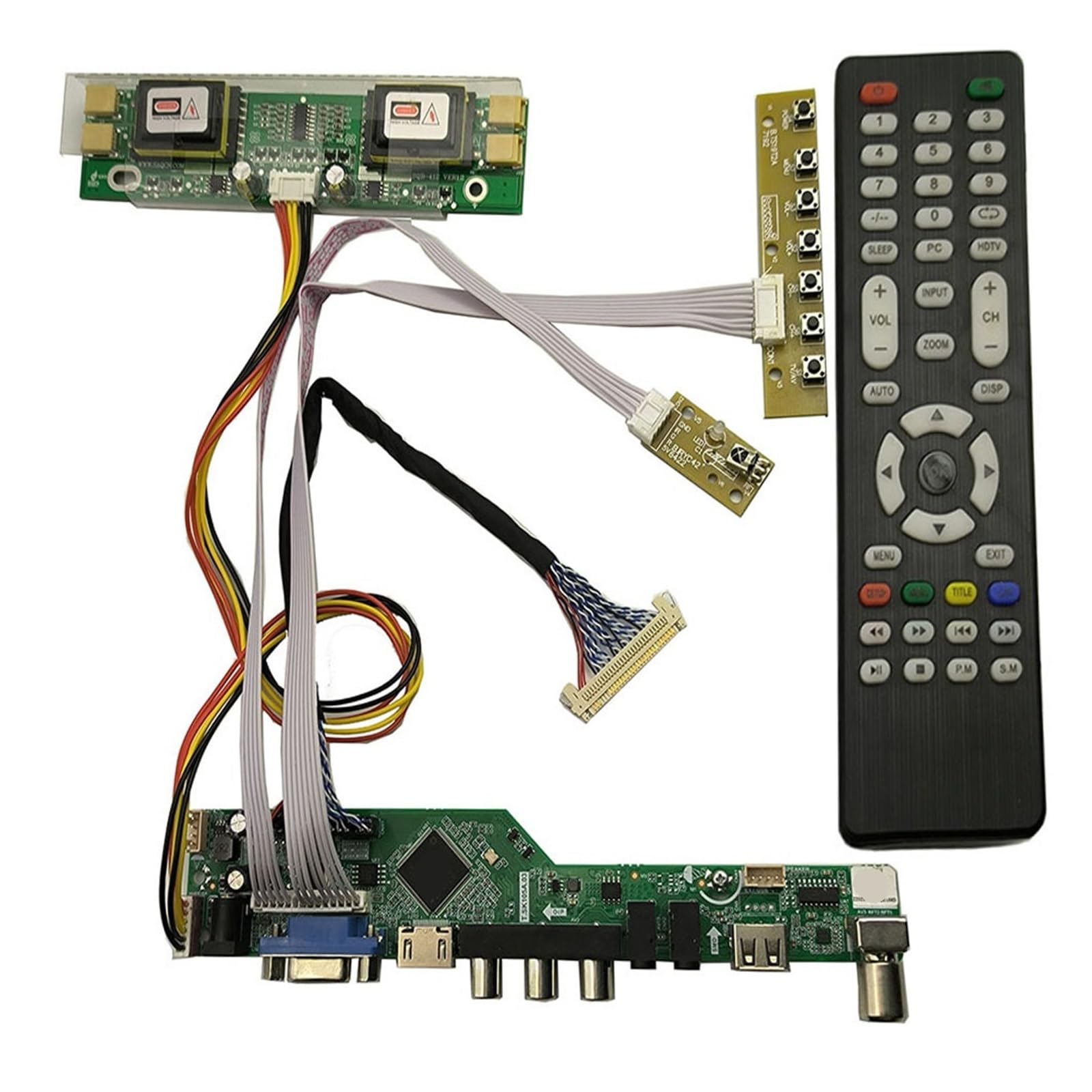 Kit TV, compatibile for QD17EL07 Rev.09 / QD17EL07 Rev.11 / QD17EL07 Rev.12 TV+HDMI+VGA+AV+USB Driver scheda controller schermo LCD LED(QD17EL07 Rev.12)