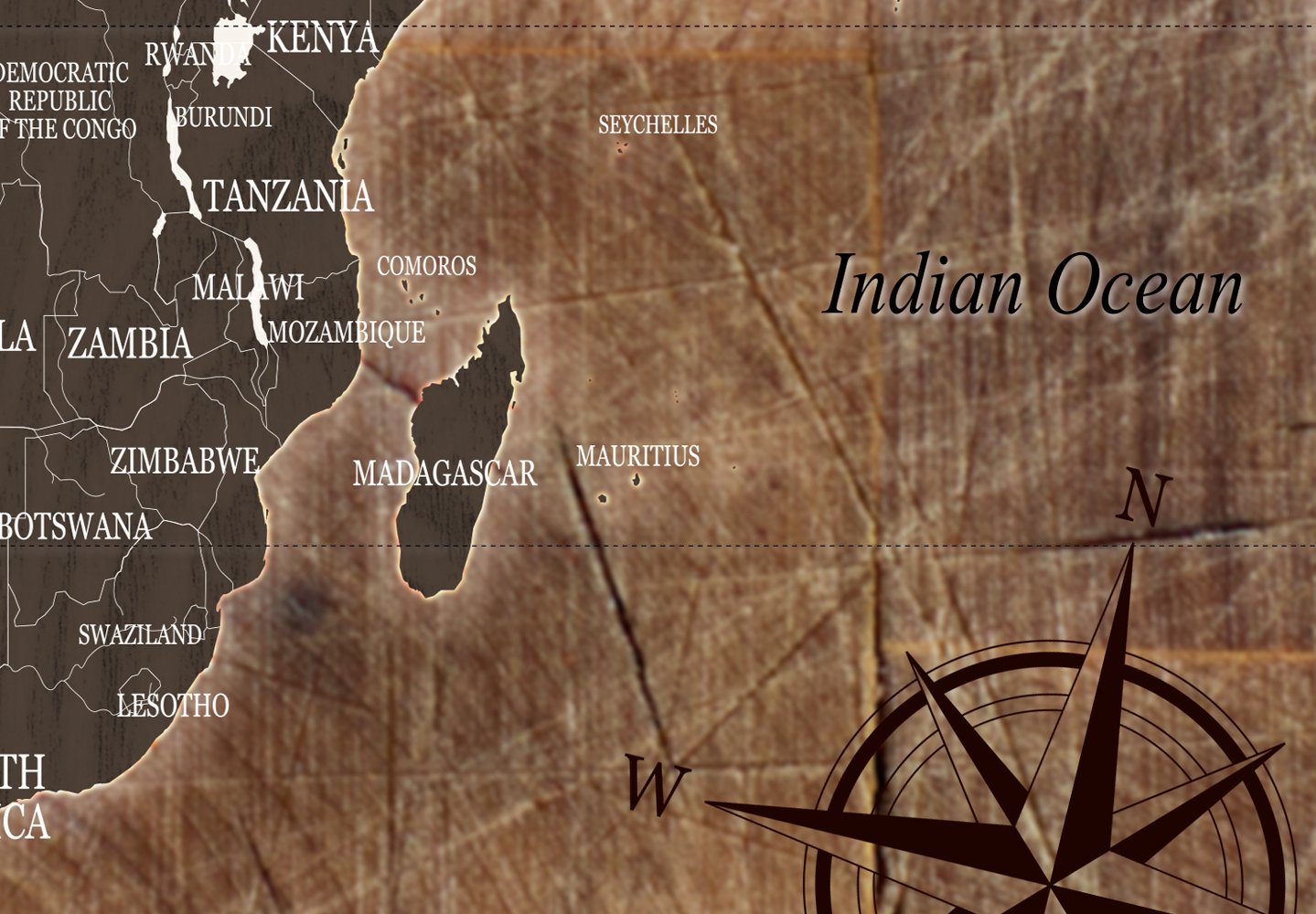 B&D XXL - Lavagna Di Sughero per Puntine - Mappa Mondo 120x80 cm 1 Pezzo - Bacheca Sughero da Parete & Quadro su tela in un Uno - Grande Decorativo per Parete per le Note - Geografica k-C-0050-p-d