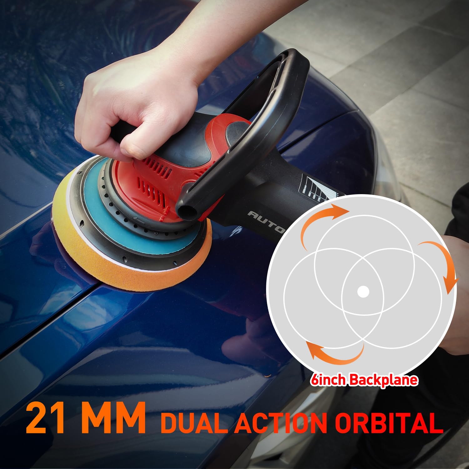 Snapklik.com : AUTOGEN Car Buffer Polisher, 6 Inch Dual Action Polisher ...