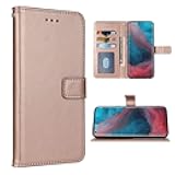 FDCWTSH Compatible with Moto Edge Plus Wallet Case Wrist Strap Lanyard Leather Flip Cover Card Holder Cell Accessories Folio Purse Phone Cases for Motorola Moto Edge+5G edgeplus Women Men Rose Gold