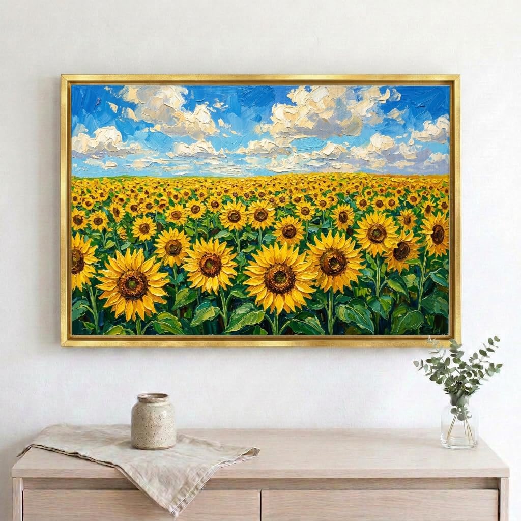 PAPER PLANE DESIGN Large Flowers Textured Canvas Painting Framed Art | Textured flower wall painting, 2 x 3 Ft framed canvas, GREENGUARD certified inks, living room bedroom hotel reception-image-38