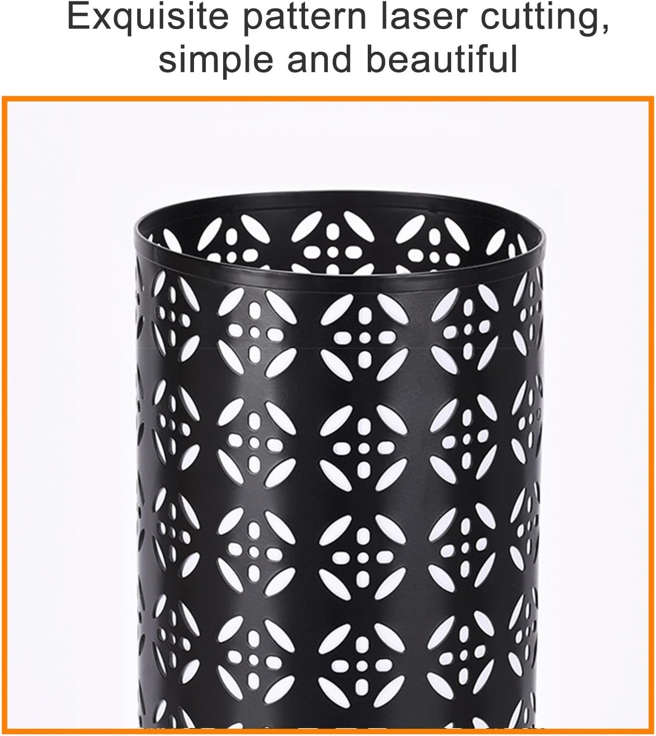 Modern Metal Umbrella Stand Large Capacity Cylindrical Design Self Supporting Indoor Umbrella Holder for Entryway Stylish White Umbrella Bucket.