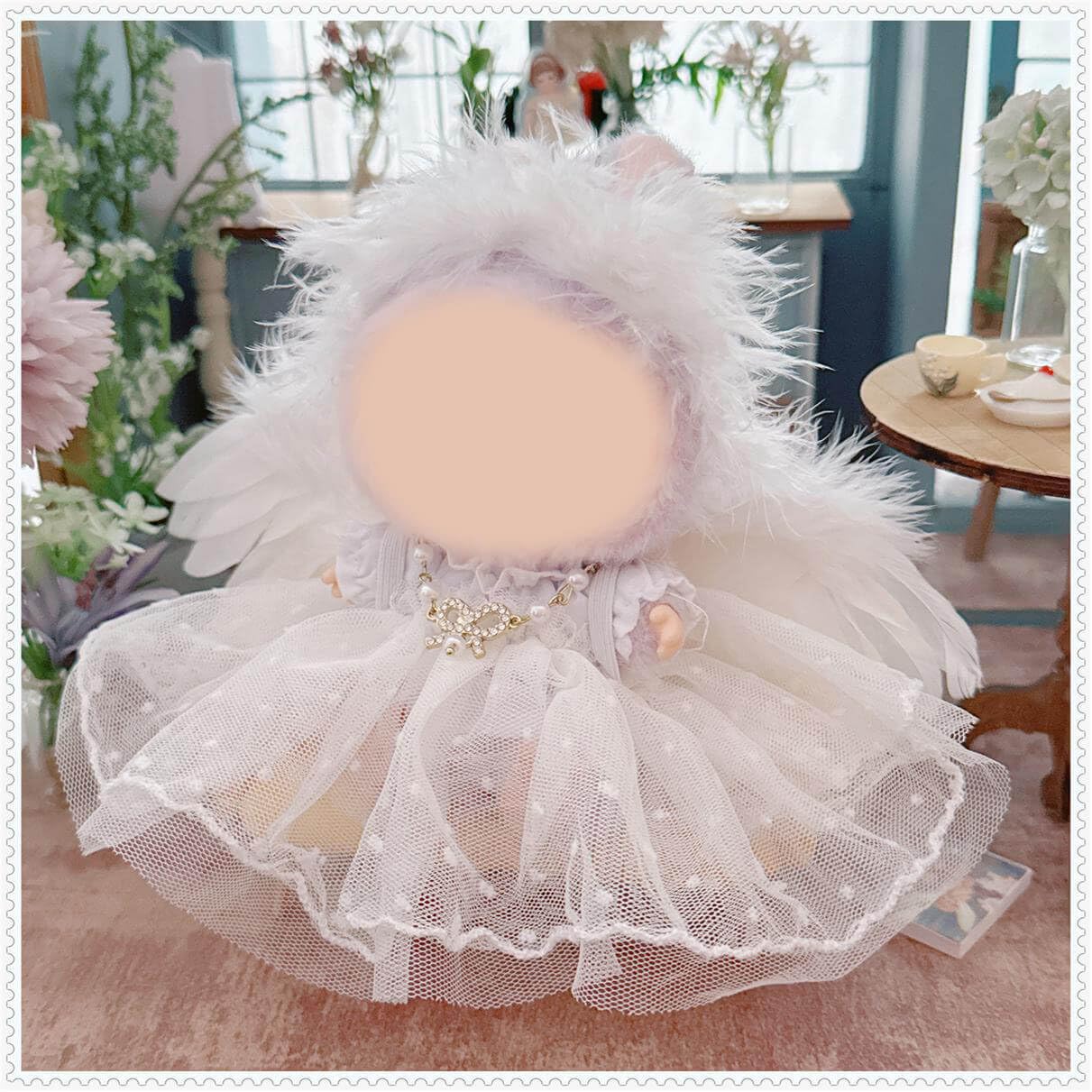 Ailes De Plumes Pour Poupée 17 Cm – Accessoire Blanc En Plume, 19x11 Cm