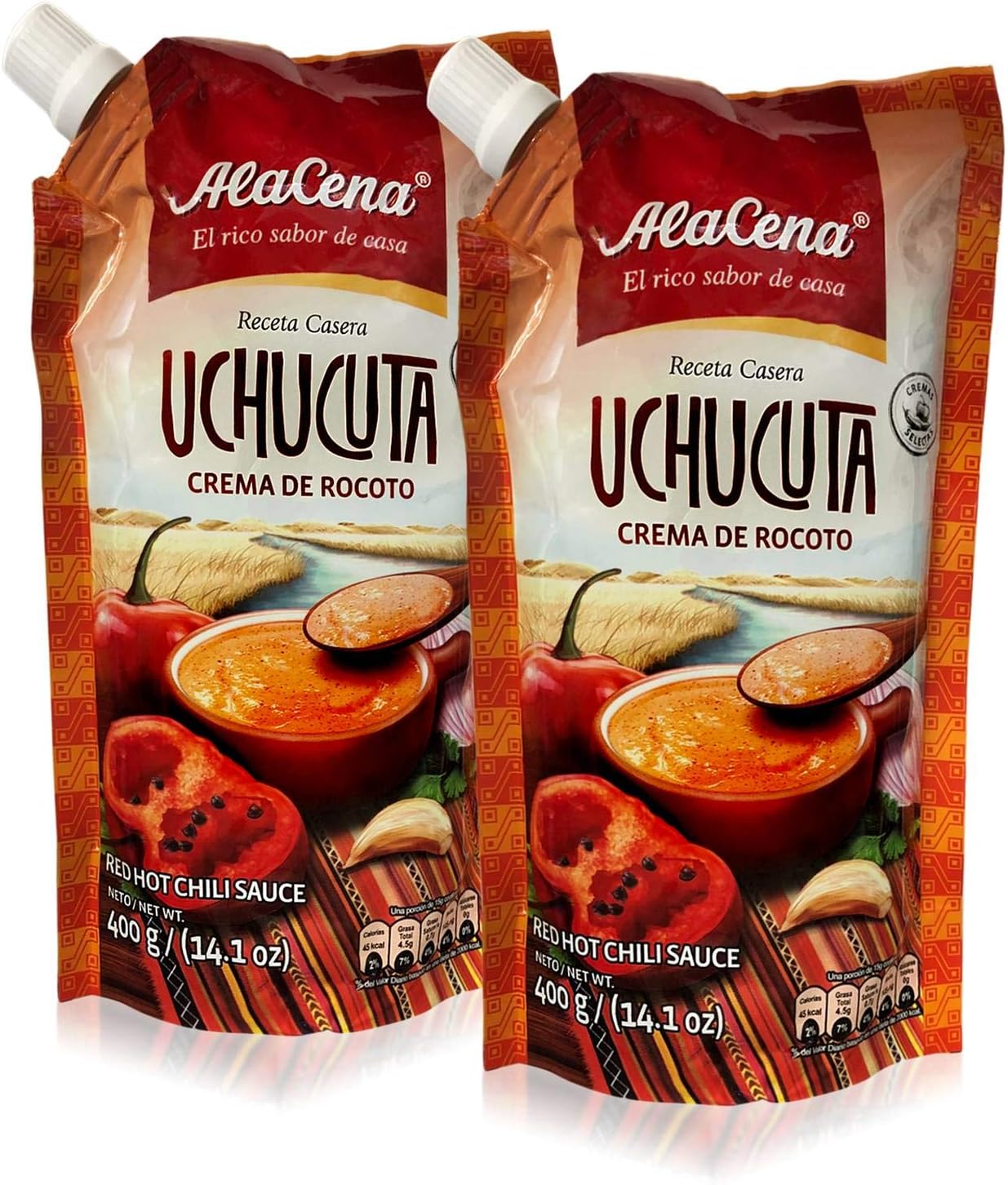 Crema de Rocoto Uchucuta 400 gr. - Red Hot Chili Sauce - Peruvian Hot Sauce - 14.1 oz. (2 Pack)