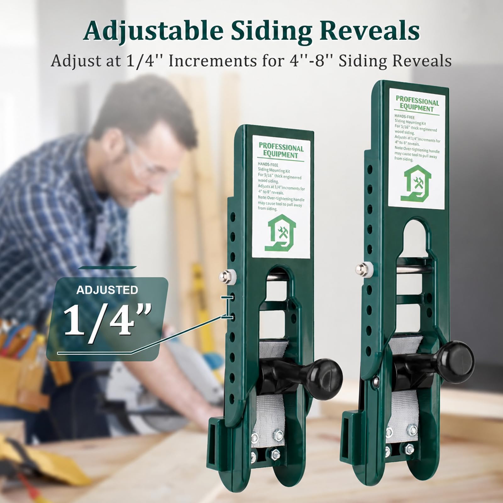 2 Stück Gauge Siding Tool, Messgerät Montageset für die Verwendung mit 5/16 Zoll Faserzementverkleidungen,Siding Mounting ToolsLanglebige Werkzeuge mit Verstellbaren Laibungen
