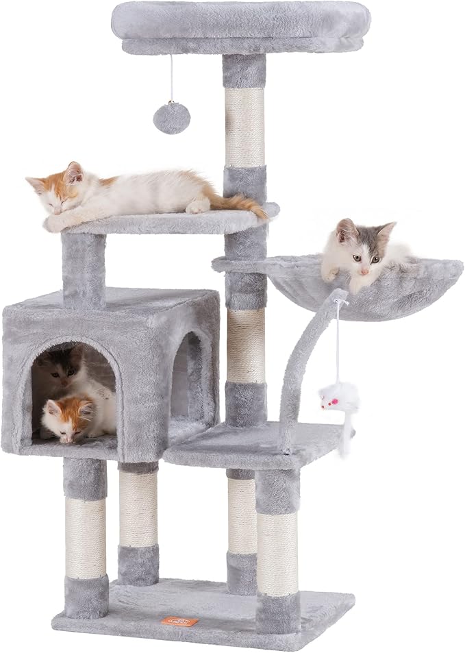 Heybly Cat Tree with Toy, Cat Tower condo for Indoor Cats