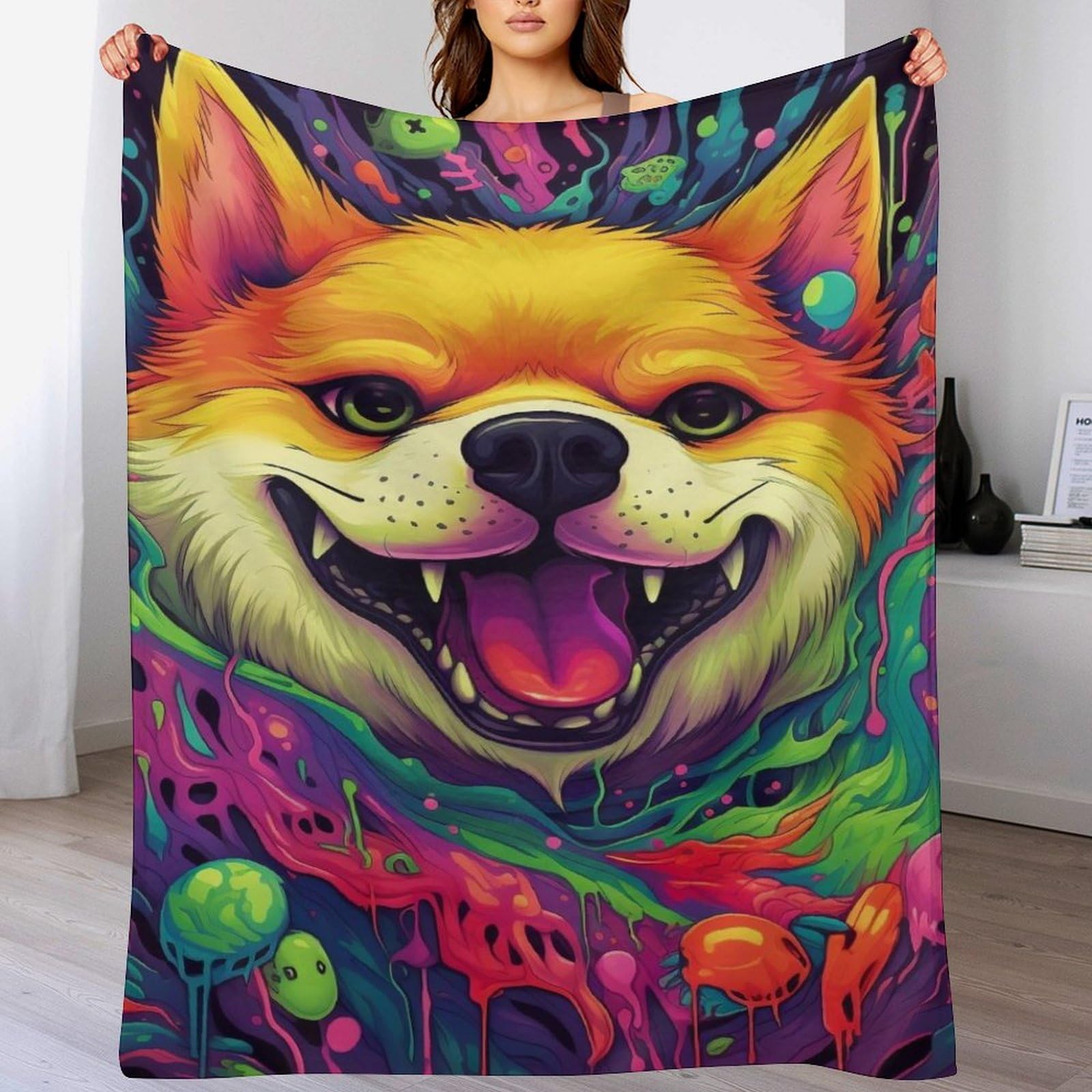 Plaid chien polaire et couverture douce pour camping et jardin