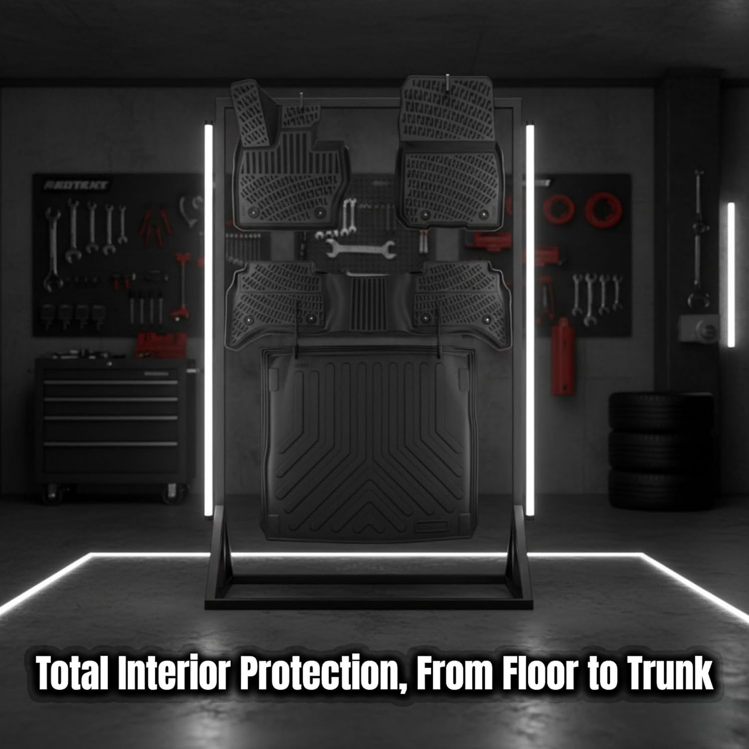 Floor Mats & Cargo Liner fits Toyota CH-R 2016-2022, Custom Fit All-Weather TPE Floor Liners, 3D Laser Measured, Waterproof, Durable, Black (Front, Rear & Cargo Set)