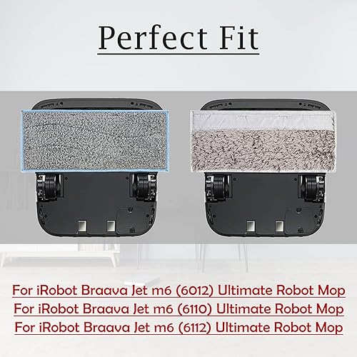 Miniatura 3 de Piezas de almohadillas de trapeador de repuesto, 5 almohadillas húmedas, 5 almohadillas secas, paño de trapeador lavable para aspiradora iRobot