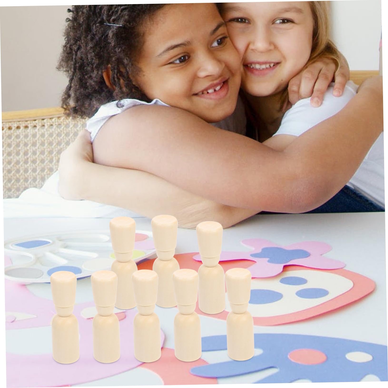 Muñecas de Madera sin Terminar con Clavijas para Pintar 20 Piezas Niños Multicolor DIY Manualidades Arte Creativo Hogar Niños y Niñas Uso Escolar