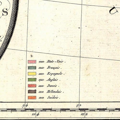 Miniatura 7 de Antiguos Maps Área caribeña incluyendo las Indias Occidentales y del Golfo de México por Pierre Lapie alrededor de 1806  Póster artístico decorativo