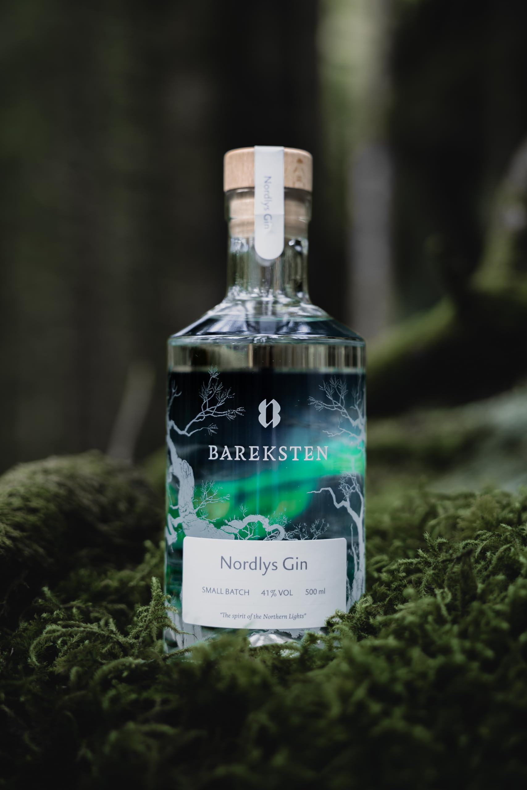 Bareksten | Nordlys Gin | The Spirit of The Northern Lights | Frisch & würzig | Kleinstchargen aus Norwegen | 41% vol. | 500ml