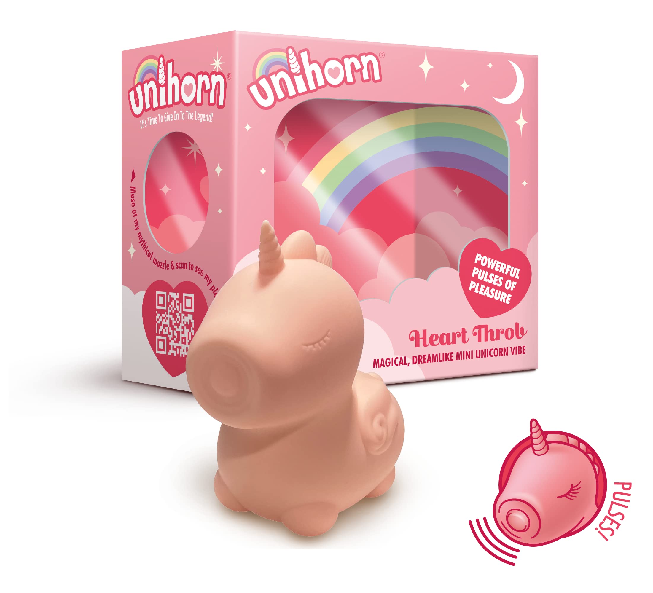 Unihorn Mini Vibrator - Unicorn Vibrators with Powerful Pulses of Pleasure; Unicorn Sex Toys for Women, Small Vibrator and Cute Ladies Personal Toys: Heart Throb