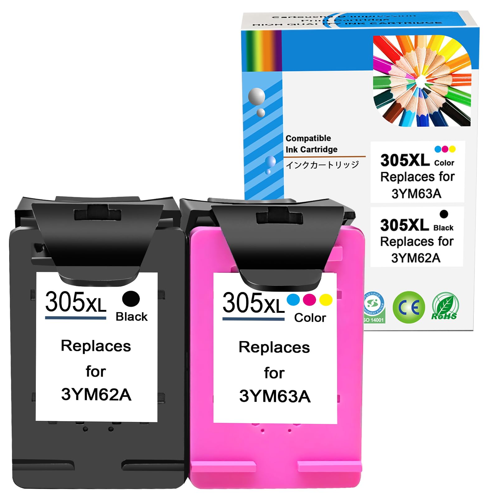 305XL 305 XL Ad alto rendimento Rigenerato Cartuccia d'inchiostro 550 Pagine Nero 400 Pagine Tricolore per H P Envy 6000 6010 6020 6030 Pro 6400 6420 6430 DeskJet 2700 2710 2720 Plus 4100 4110 4120