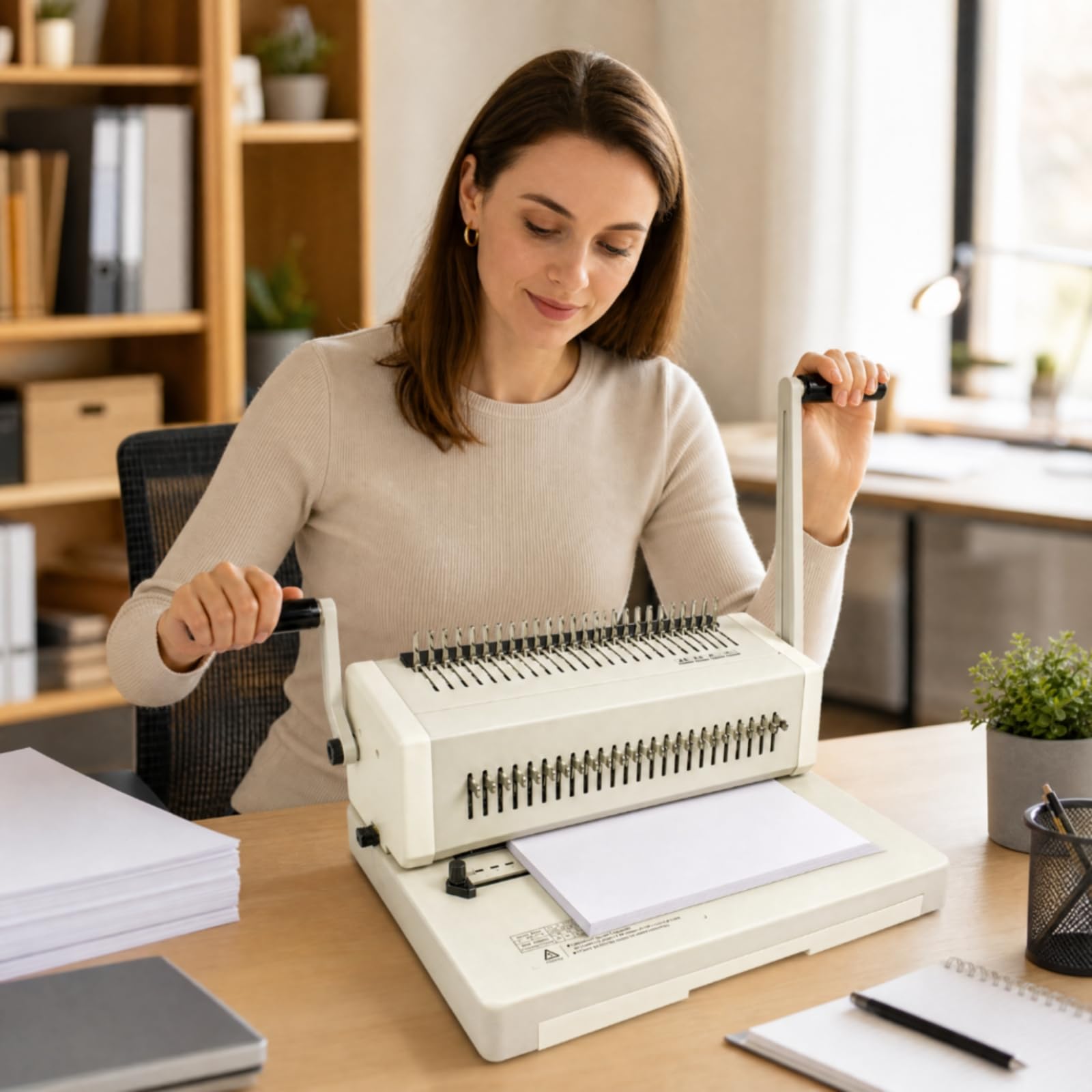 Manuelle Kammbindemaschine C25A vielseitig manuelle Bindemaschine zu bedienen Dokumentenbindemaschine für Schulen, Büroalltag, Kopierraum