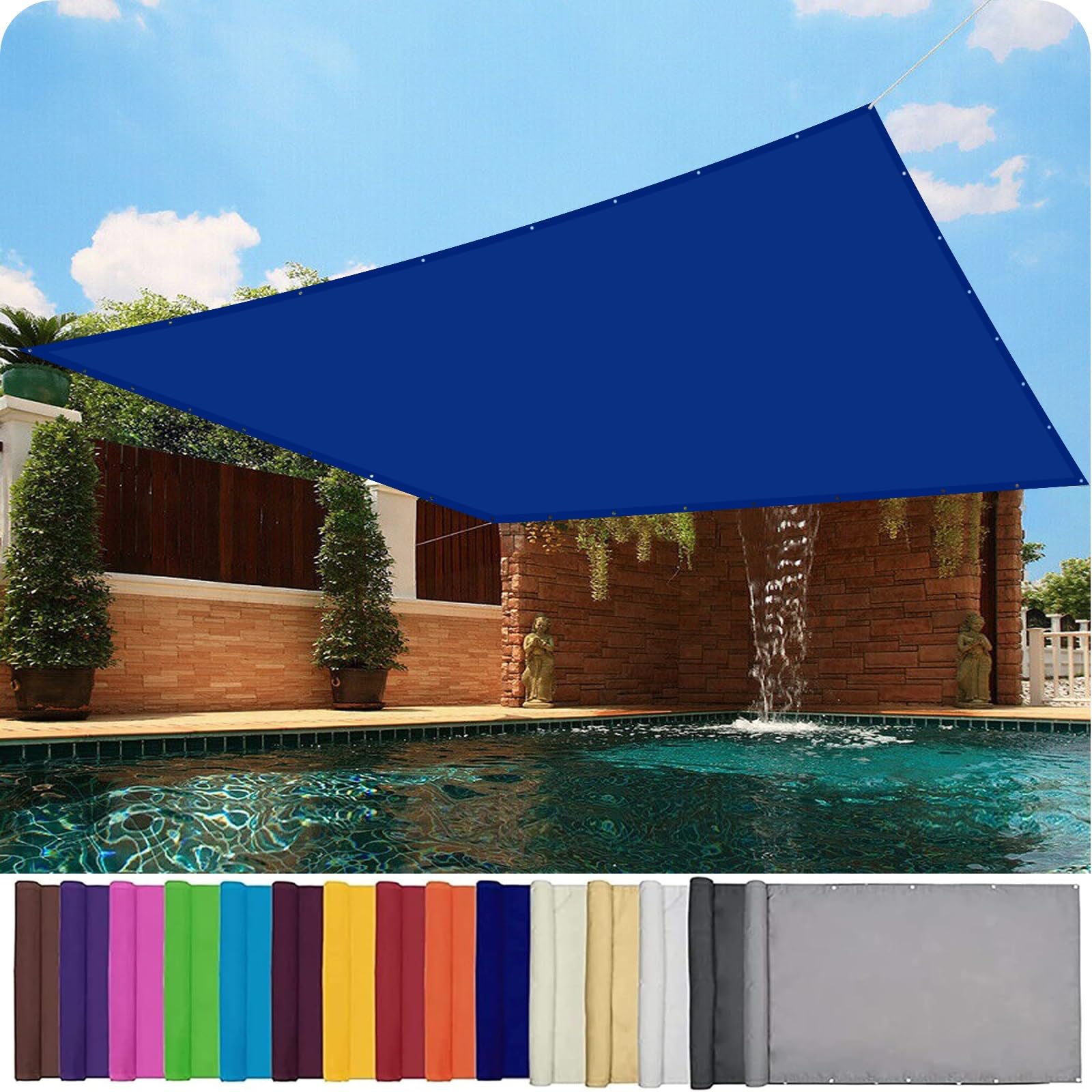 Toile rectangulaire imperméable et anti-UV 380x600 cm pour terrasse