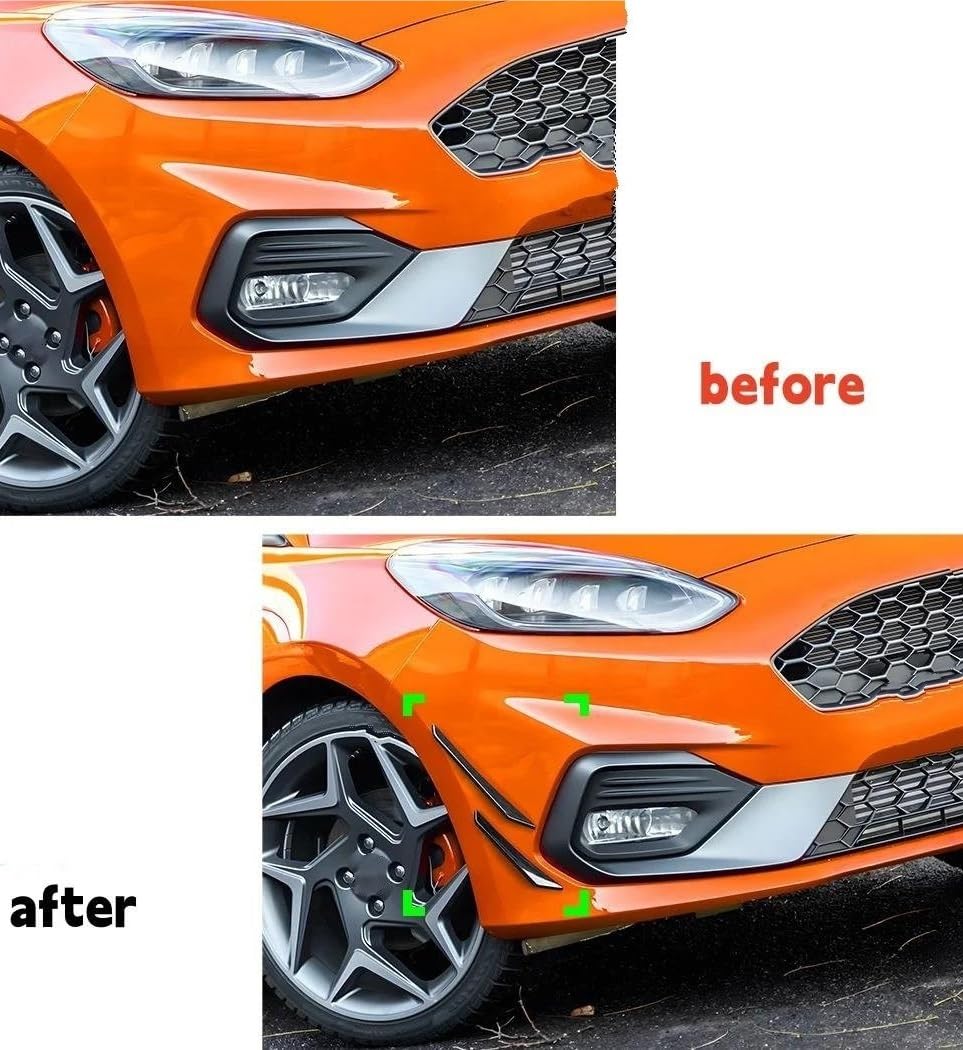 Spoiler Laterale Anteriore Per Paraurti, Per Ford Per Fiesta MK8 Per ST-Line 2017 2018 2019 2020(Glossy Black)