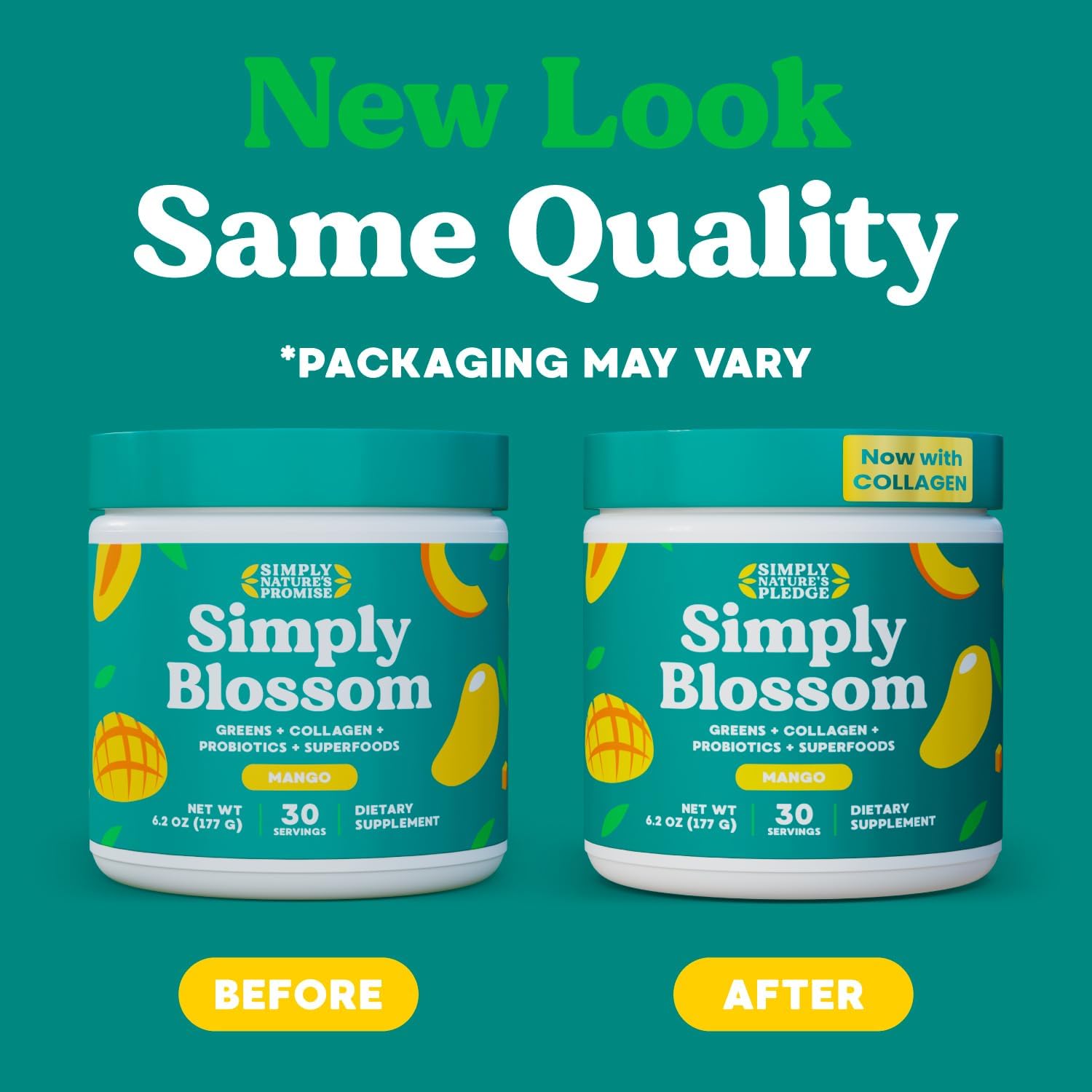 Simply Blossom Nutrition Daily Greens & Superfood Powder + Collagen + Probiotics for Women's Digestive Health & Bloating Relief. Help Your Health Bloom - 30 Day Supply - Mango - Image 2