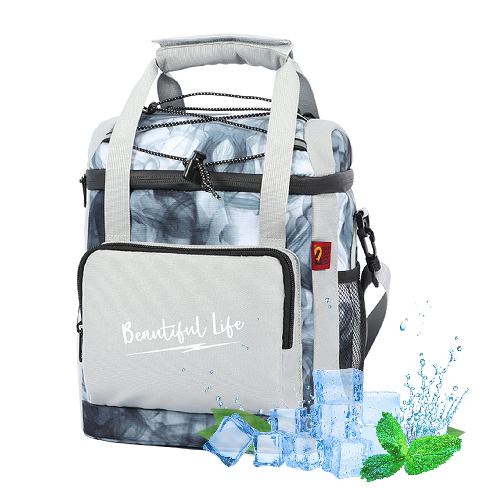 Ledph Bolsa Termica con Tuppers, Mochila Nevera 12l, Mochila Nevera Playa, Nevera Portatil Pequeña Tela para Hombres, Mujere, Bebé, Niños,B