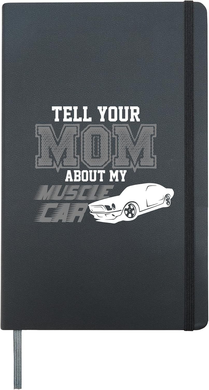 Mom Muscle Funny Car Dating Hookup Auto Single Funny Gag Hardcover Journal, Black