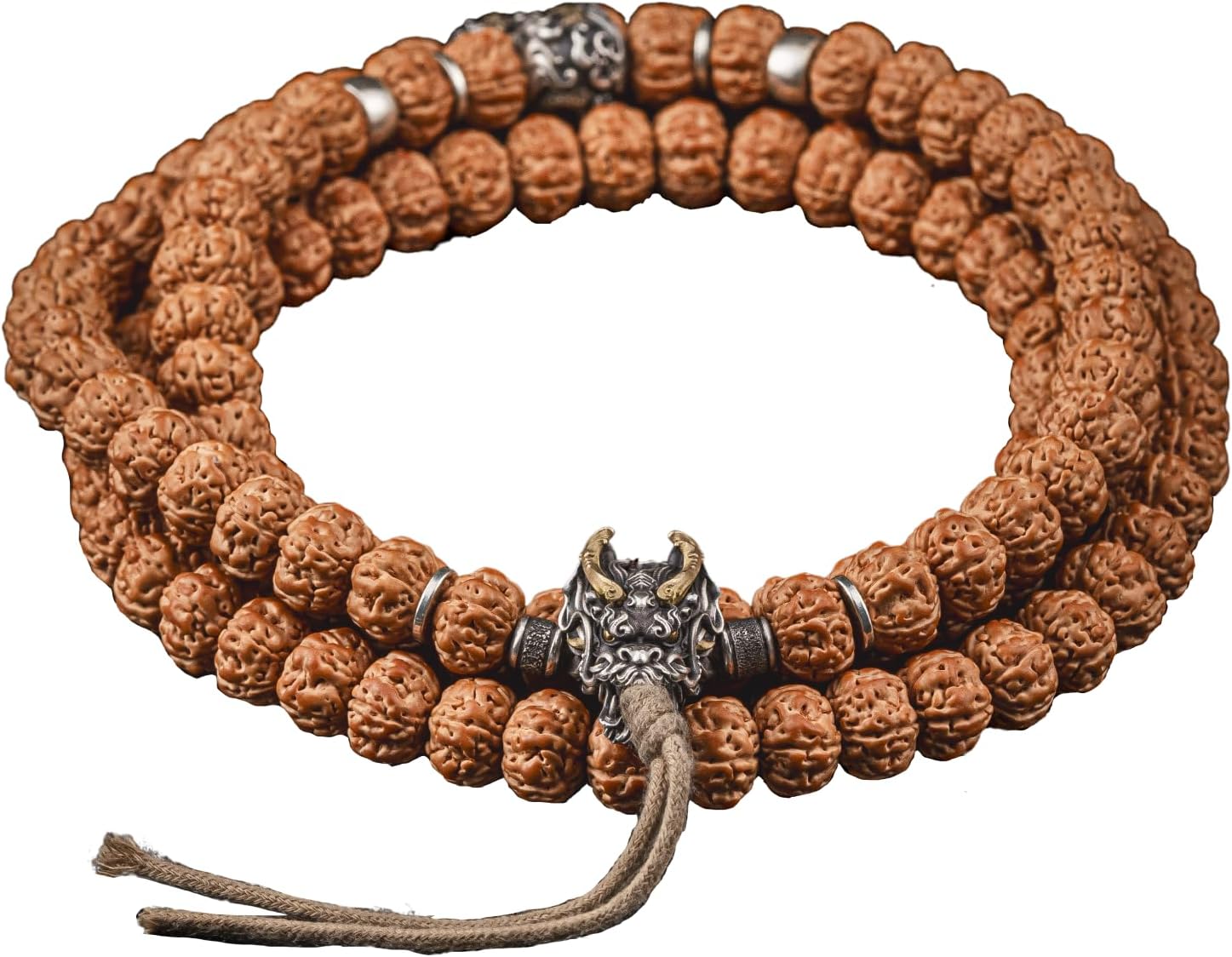 COPPERTIST.WU Dragon Three-way Beaded Bracelet Stackable Bangle Multilayered Ball Stretch Bracelets for Men and Women