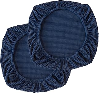 【2枚セット】AQUALOACH 椅子カバー オフィスチェア用 伸縮タイプ 洗濯可 通気性◎ 柔らか素材 チェア保護カバー (ダークブルー)