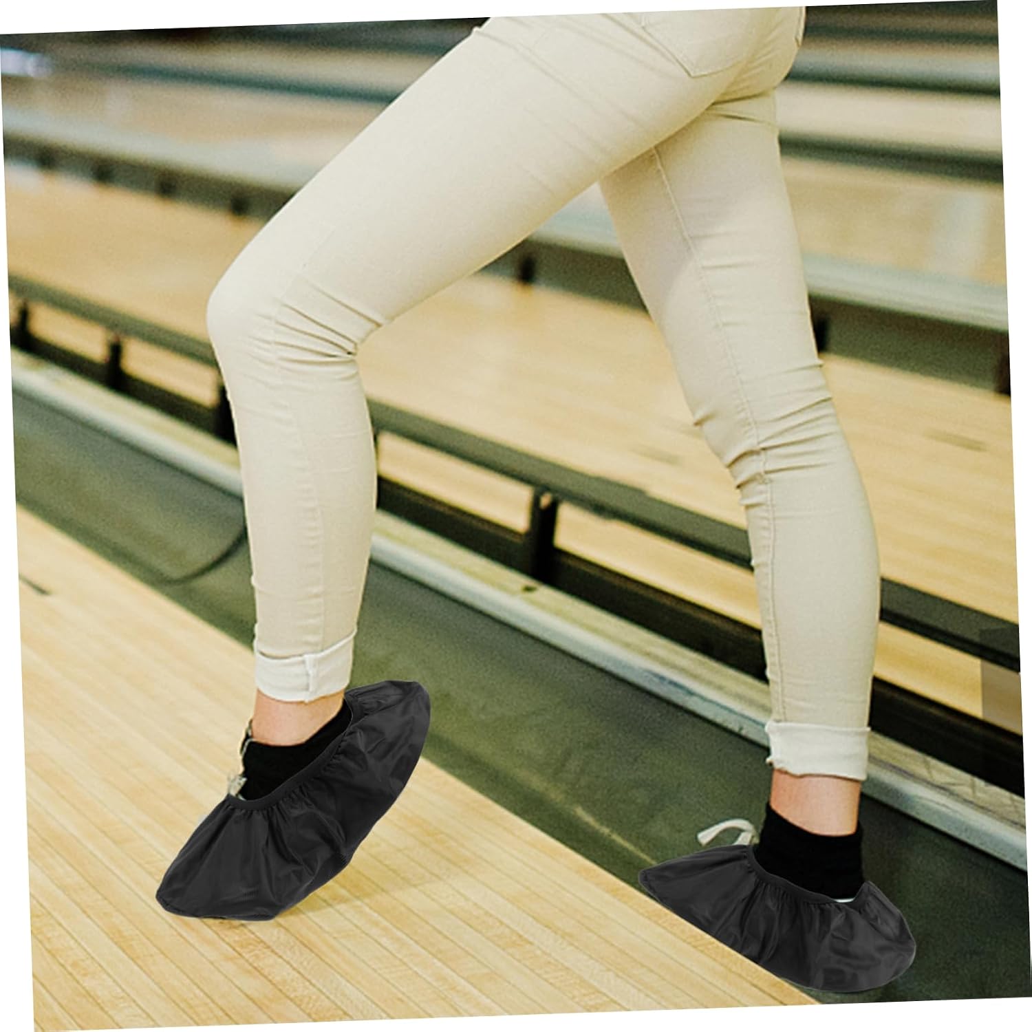 WOONEKY 2pcs Bowling Shoe Protector Covers Non-Slip Durable Bowling Shoe Covers for Men and Women Space-Saving Design for Improved Performance Reusable Material