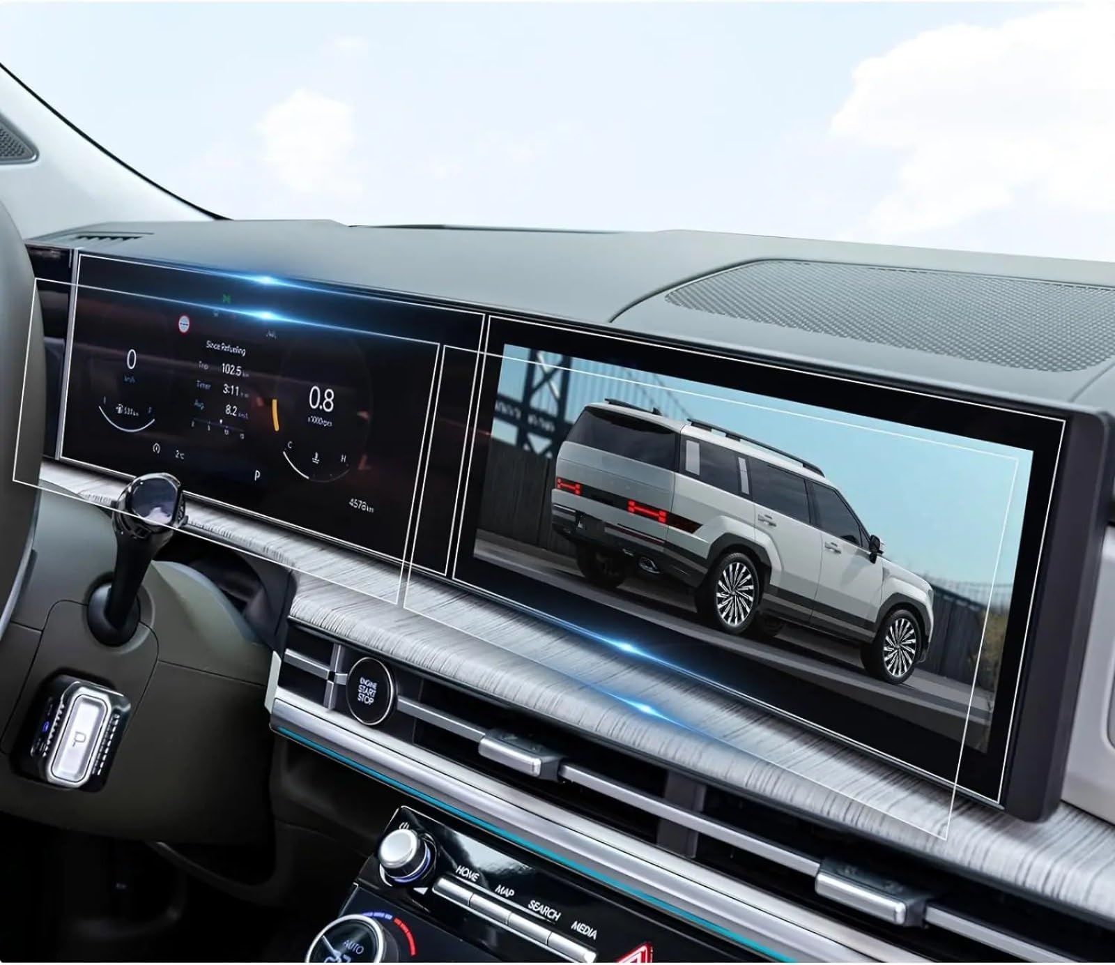 Film de Protection d'écran en Verre trempé pour GPS de Voiture Hyundai Tucson 2024 (12,3 Pouces).