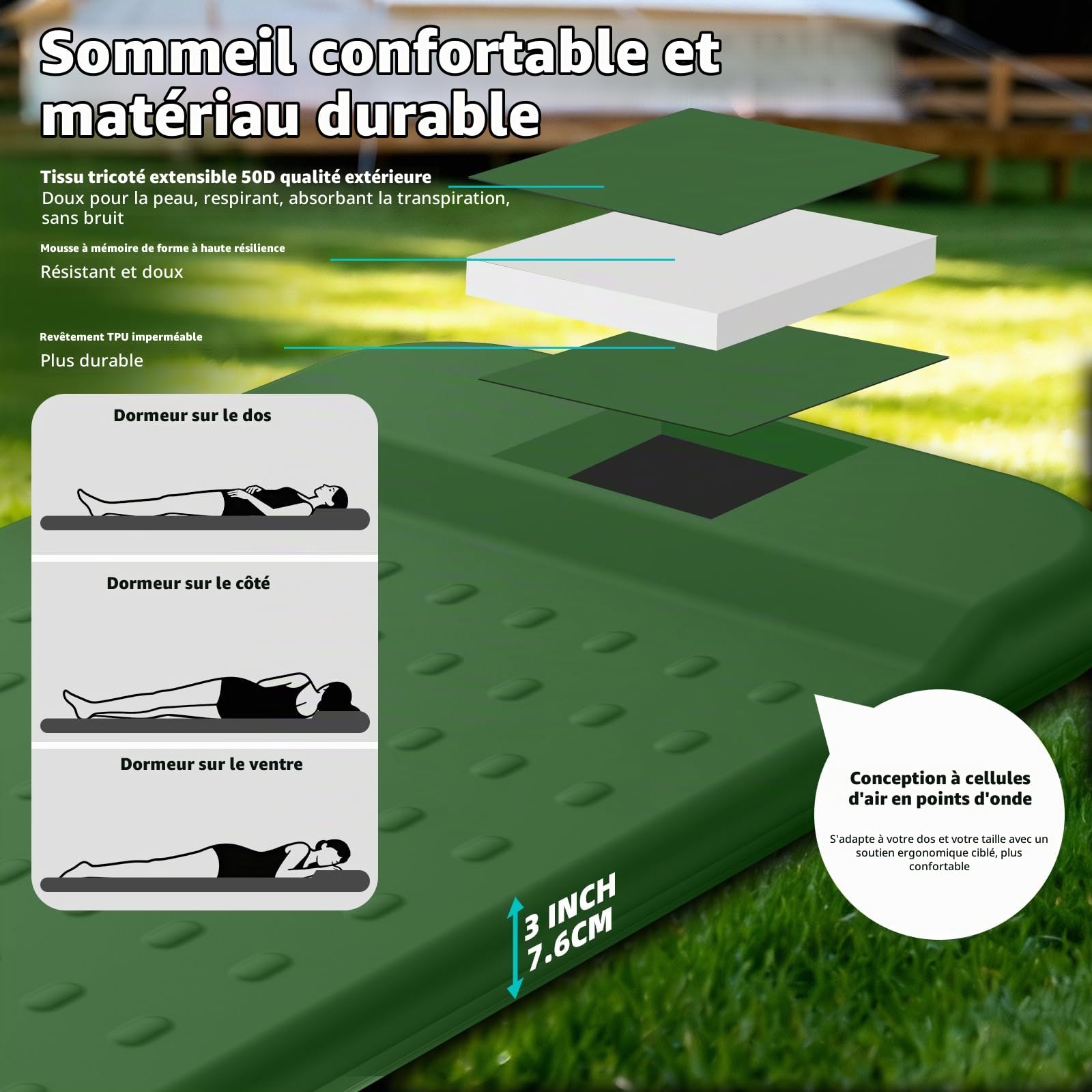 KASIMO Matelas de camping en mousse