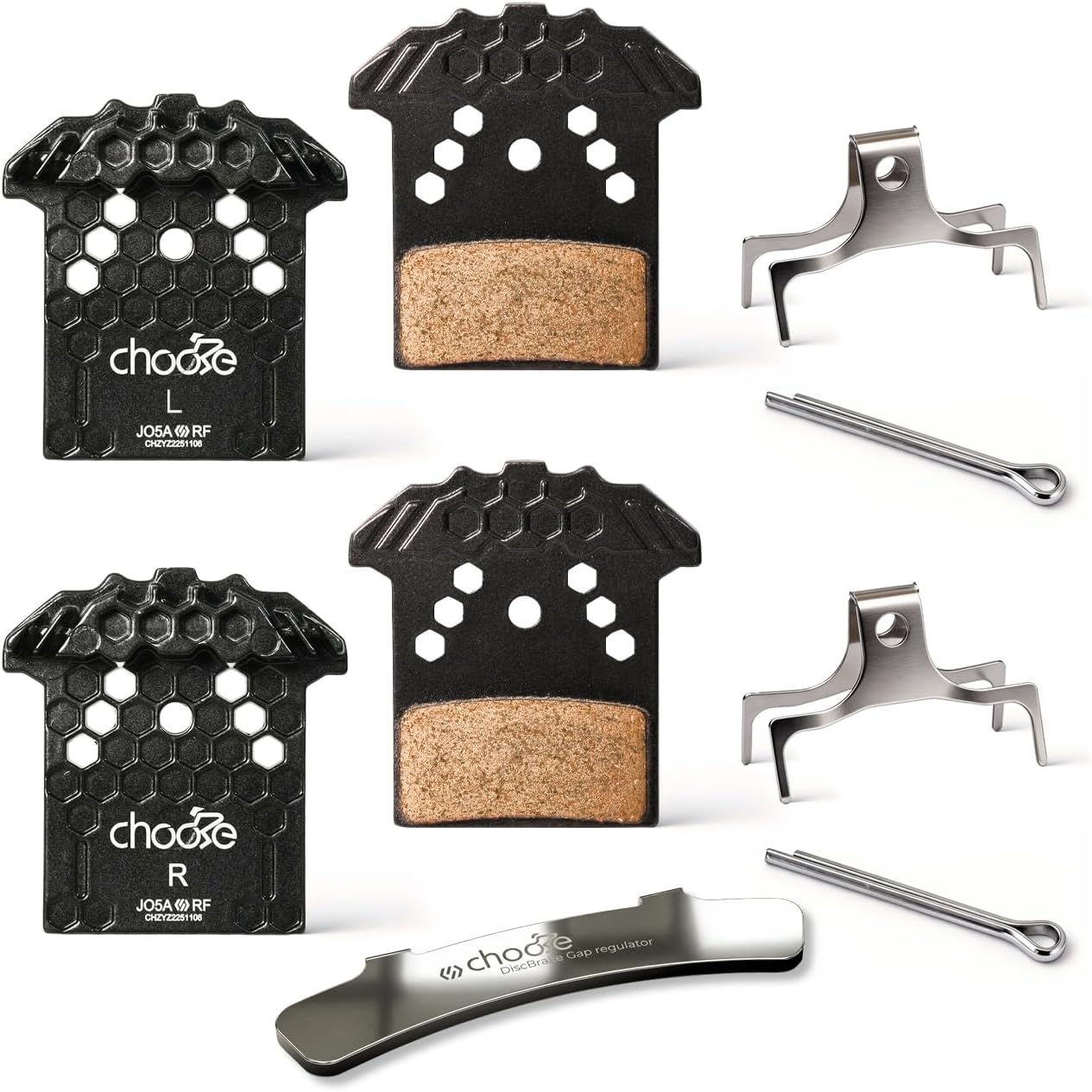 Chooee J05A-RF Bike Brake Pads,2 Pairs Disc Brake Pads for Shimano J04C J05A G05A G04S J02A J03A,Polymetallic Bicycle Brake Pads for Shimano XT XTR SLX Deore Brake Pad