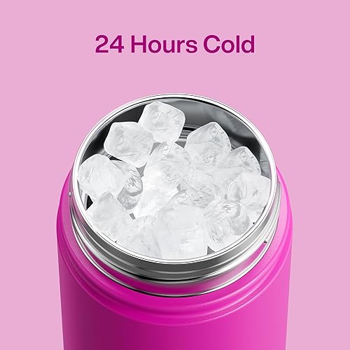 Miniatura 543 de ENCOOL Botella de agua aislada con popote, de acero inoxidable, a prueba de fugas, sin BPA, al vacío de doble pared que se mantiene fría durante 24