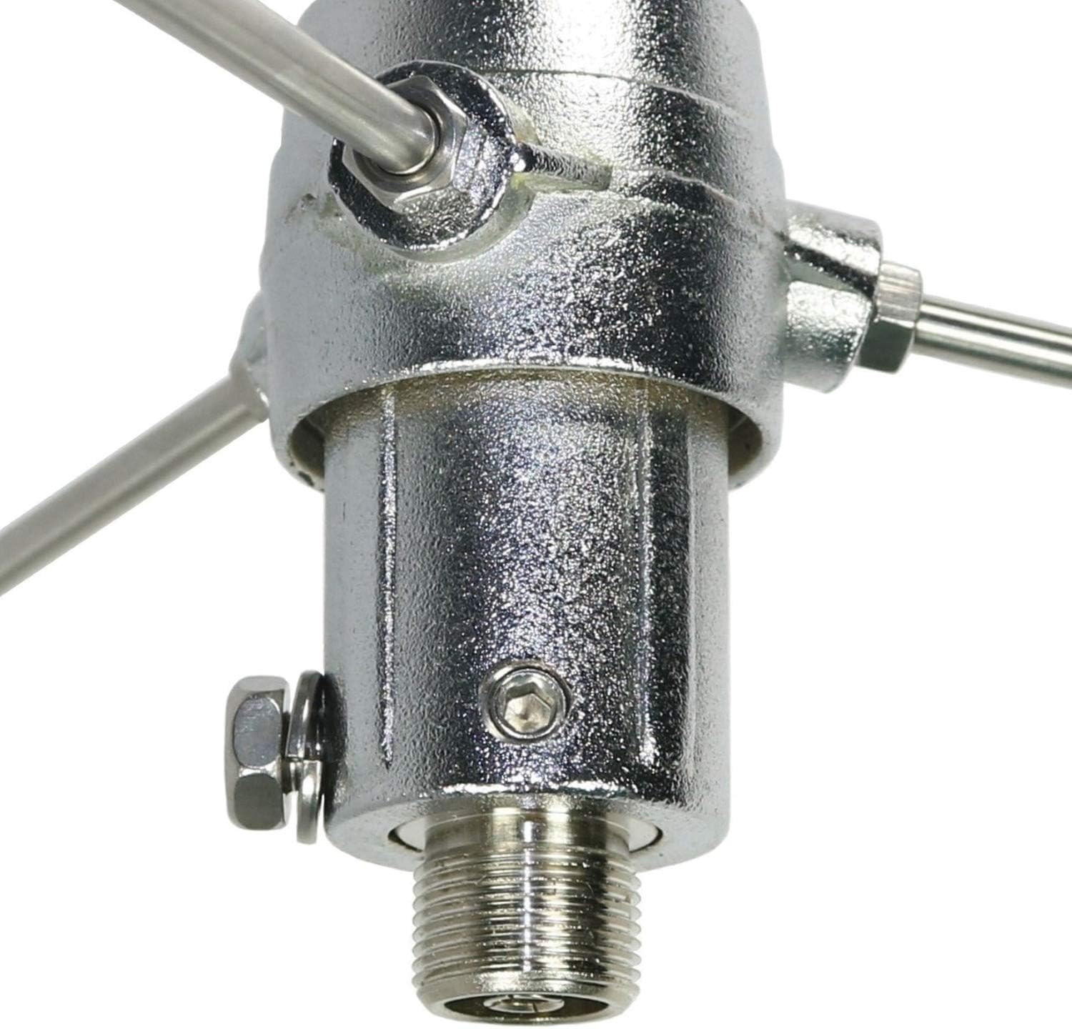 Tram® 200-Watt Dual-Band 2-Section Fiberglass Base Antenna with 50-Ohm UHF SO-239 Connector, 8-Ft. 4-in. Tall (Silver)