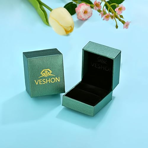 Miniatura 7 de Veshon Anillos de compromiso de plata de ley 925 para mujer, corte radiante, media eternidad, circonita cúbica, anillo de boda, anillos de promesa