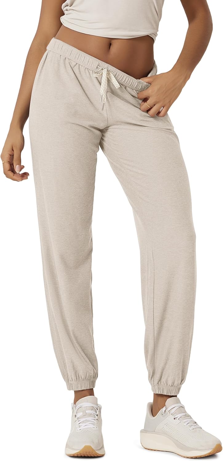 ODODOS Women's Performance Sweatpants - Ultra Soft odSTRATUM Tech Joggers Adjustable Mid Rise Pants with Pockets