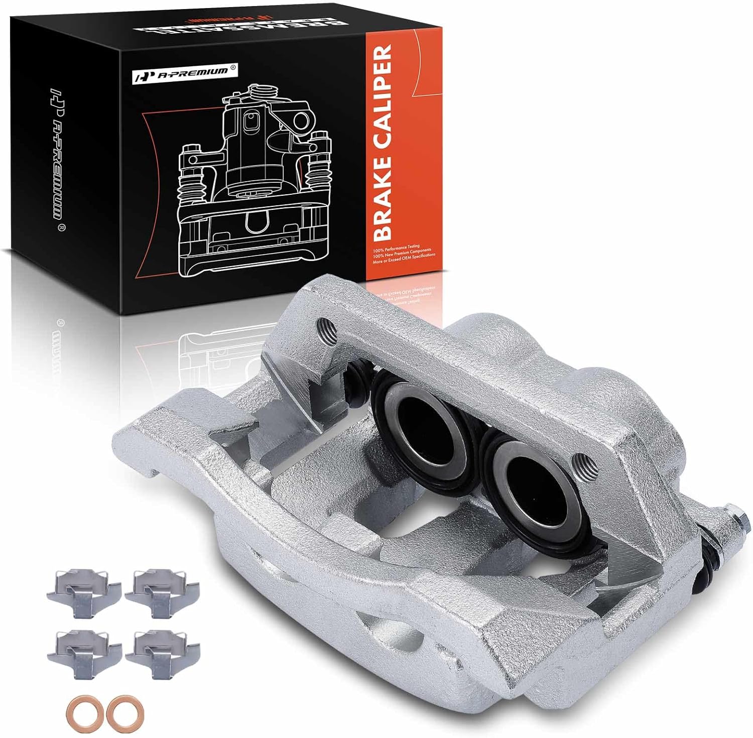 A-Premium Disc Brake Caliper Assembly with Bracket Compatible with Select Ford Models - F-350 Super Duty 2005-2012, F-450 Super Duty 2011-2012 - Rear Right Passenger Side
