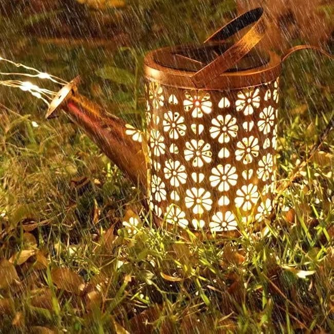 Solar Watering Can with Lights - Outdoor Garden Decor, Waterproof Hanging Lantern Landscape Light for Yard, Patio, Pathway - Solar Lights Outdoor (B)