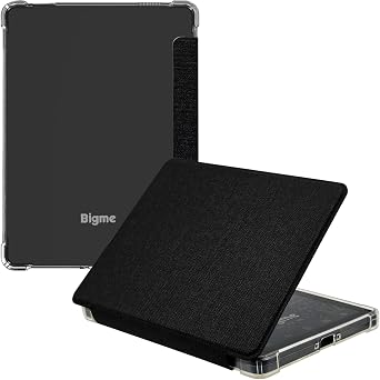 Transparent TPU Back Case for 6 Bigme B6 Color/Bigme B6 Ultra-Thin Lightweight Enhanced Auto Sleep/Wake Cover with Thickened Corners, Magnetic Closure Black