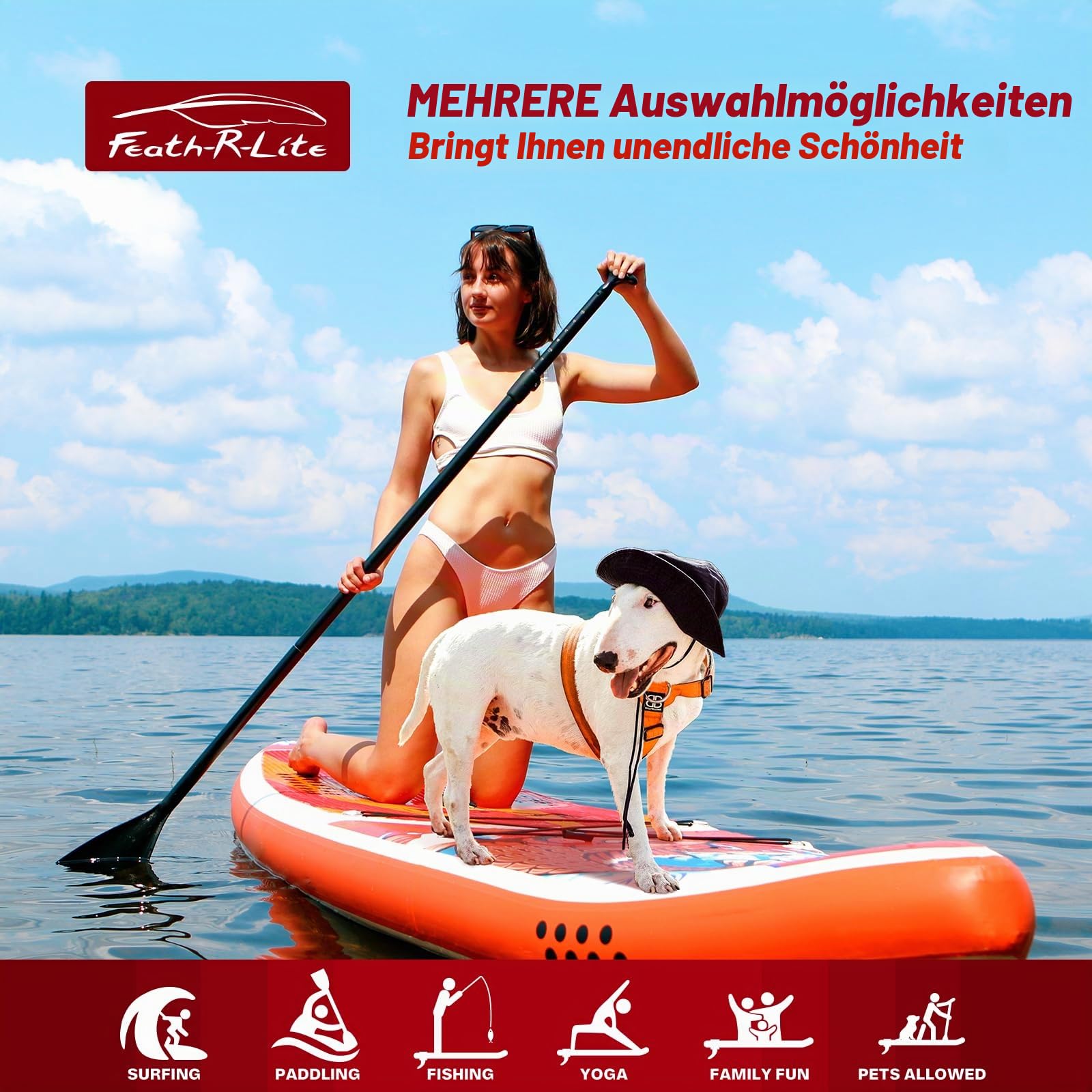 FunWater 10' &11' Stand Up Paddle Board Sup Board, Aufblasbares Stand Up Paddle Board für Erwachsene, Alle Fähigkeiten mit Aller Zubehör