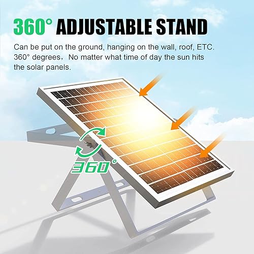 Miniatura 3 de HNRLOY Extractor de energía solar, panel solar de 20 W con ventilador de escape solar de alta velocidad de 8 pulgadas para invernadero, gallinero,