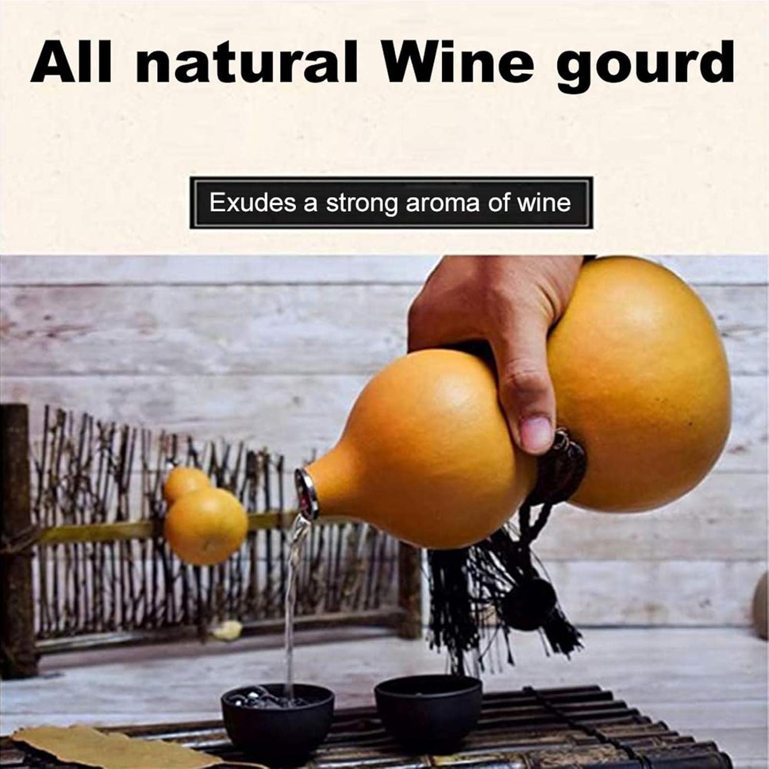 Natural Dried Gourd Water Bottle with Lid - Beeswax Anti-Seepage, Decorative Chinese Pumpkin Design for Outdoor Activities and Home Decor,150ml