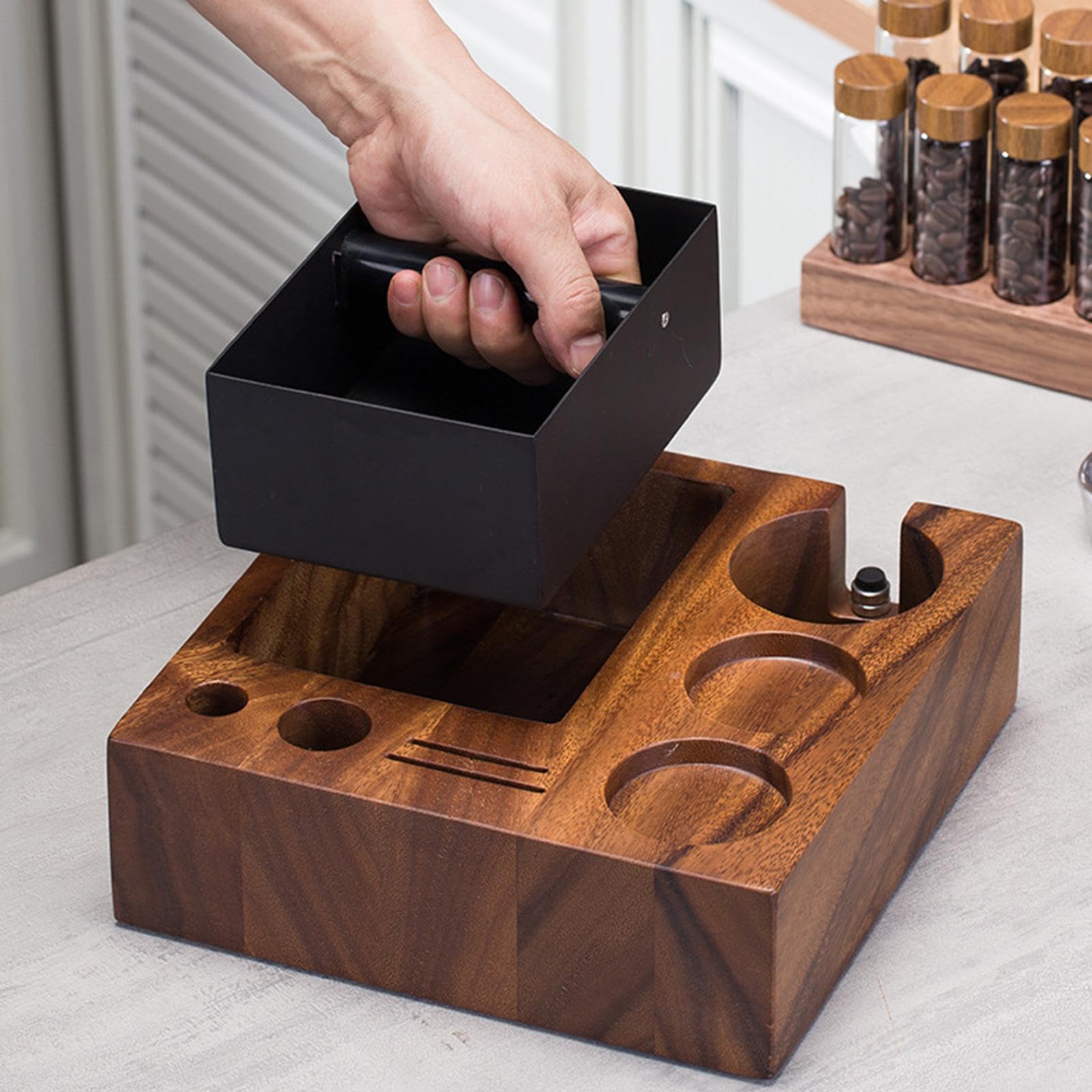 Caja de de Café para Espresso, Organizador de Estación de de Café, Soporte para de Café, Regalo para Baristas, Soporte, 58mm, Individual
