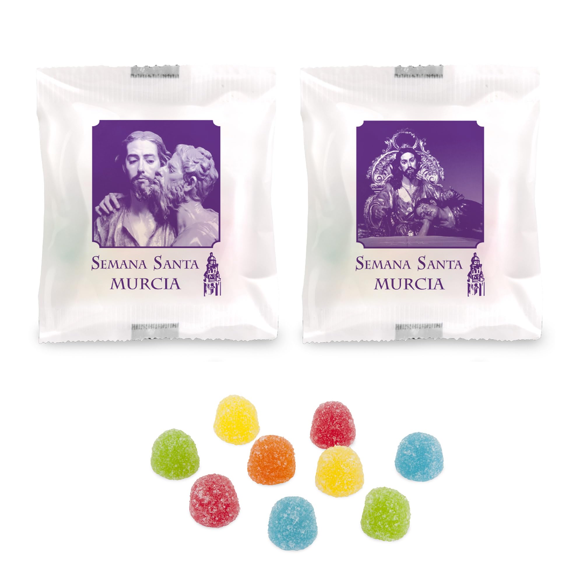 Caramelos Cerdán Gominolas Semana Santa Murcia con Imágenes de Salzillo y Recuerdos de Murcia Sabores Surtidos Bolsa 500g