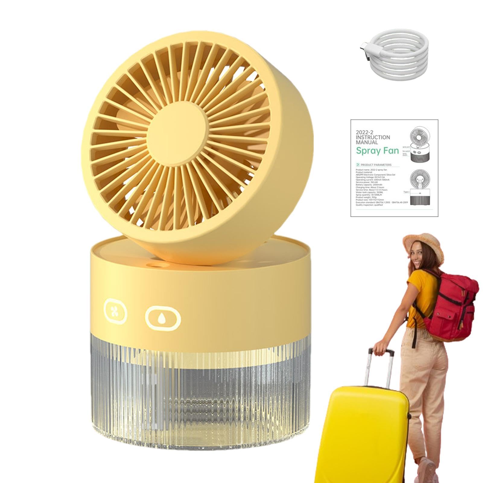 Ventilateur de brumisation portable pliable idéal pour rester au frais en voyage